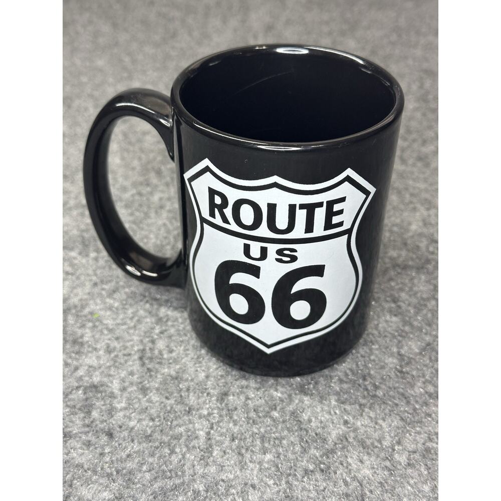 Route 66 Handled Coffee Cup / Mug (4.5”) Black & White California Scene Genuine